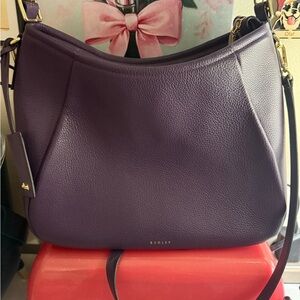 Bradley Purple Leather Shoulder Bag